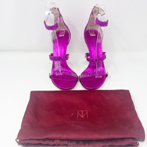 Tamara Mellon Purple Glitter Frontline Shoes - Picture 7 of 9